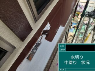 外壁塗装 東大阪 付帯部施工中塗り施工後