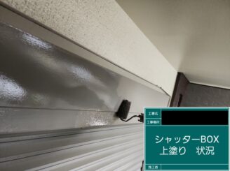 外壁塗装 東大阪 付帯部施工上塗り施工中