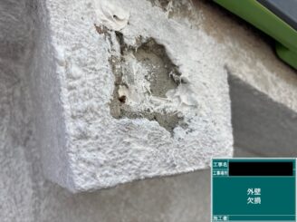 外壁欠損 東大阪市 補修前