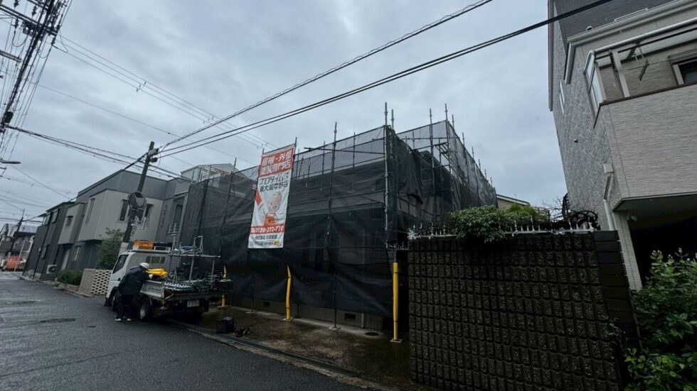 外壁塗装 屋根葺き替え工事 東大阪市 足場設置