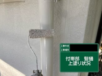 樋塗装 東大阪市 上塗り施工中