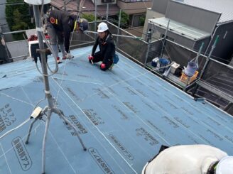 屋根葺き替え 東大阪 ルーフィング敷