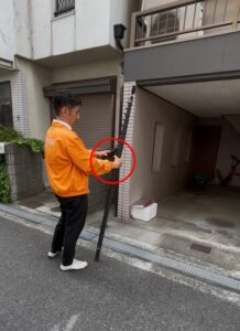 屋根点検準備　東大阪市