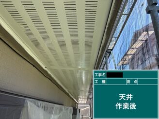 東大阪市　外壁塗装　軒天井施工　完了