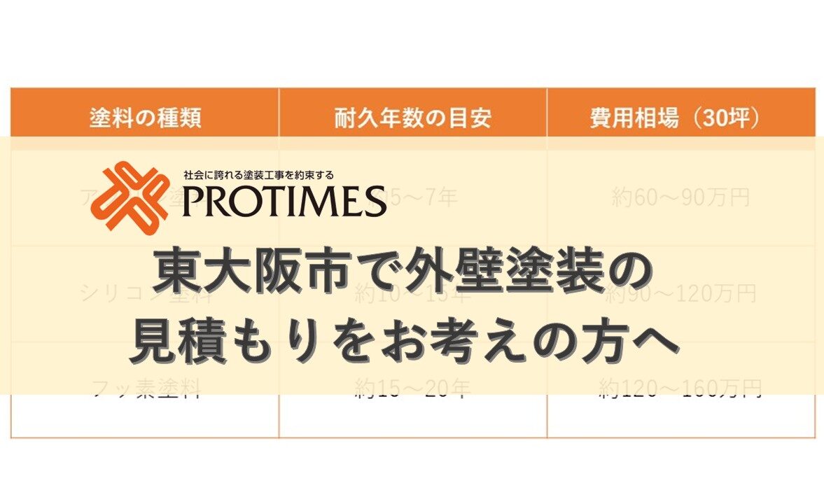 東大阪市で外壁塗装の見積もりをお考えの方へ