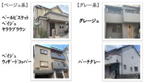 外壁塗装 グレー系 ベージュ系