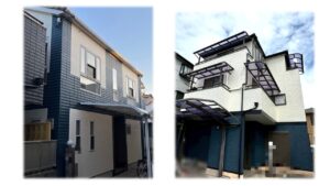 ネイビー系×ホワイト系　外壁