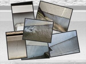 東大阪市　外壁リノベーション　施工前　基礎のひび割れ（クラック）