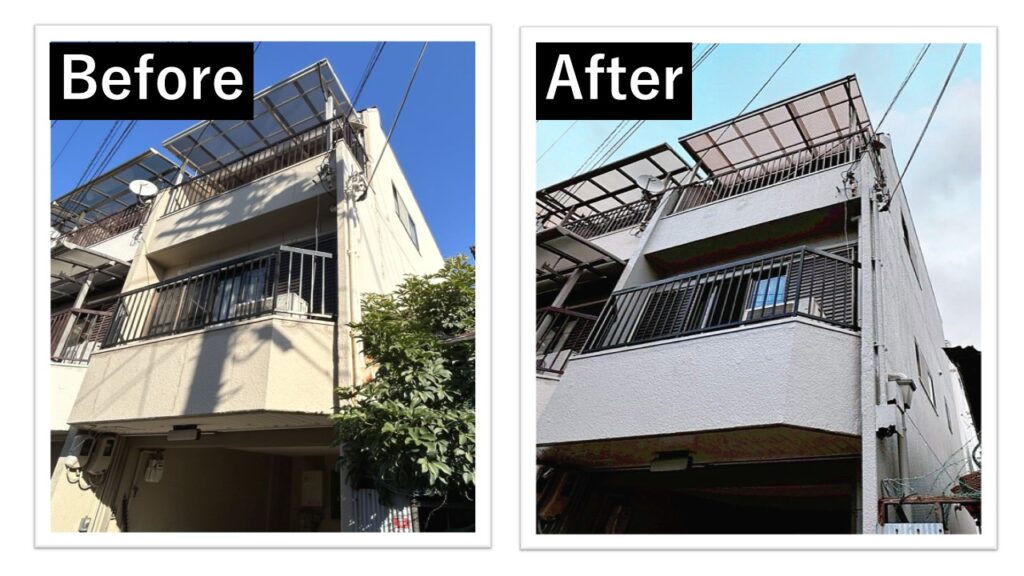 東大阪市外壁塗装ビフォーアフター
