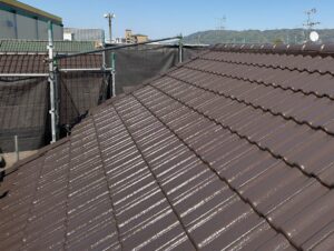 東大阪市　屋根塗装　ラセットブラウン