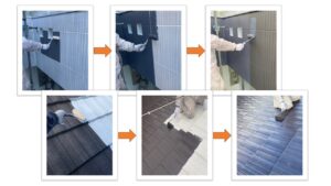 higasioosakasi-exterior-wall-painting-undercort-intermediate coating-top cort